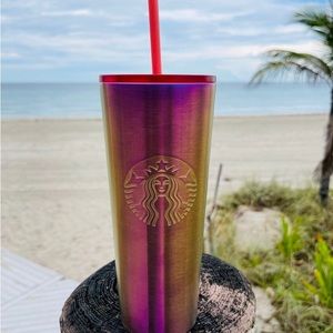 Starbucks Pink Oil Slick Cup Stainless Steel Ombre Tumbler 24oz Venti New 2022